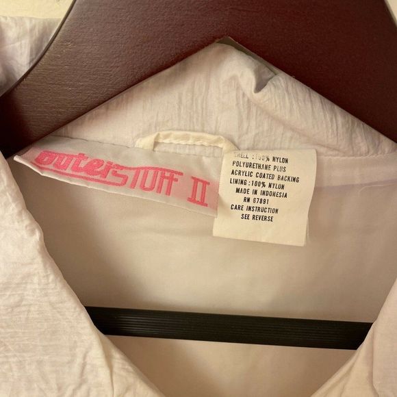 Vintage Outer stuff 2 Windbreaker Full Zip 80’s  90’s White Womens SZ Small - Picture 5 of 10